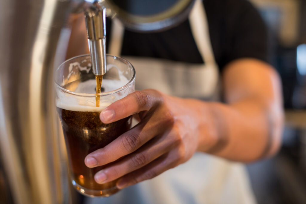 Pouring beer